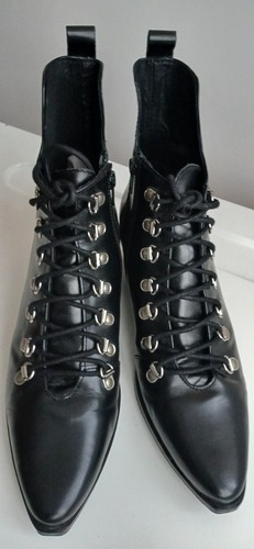 Office leather lace boot - lace,