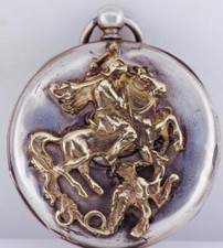 Antique Empire Silver Chased Case Pocket Watch St.George c1870 Tsar Alexander II