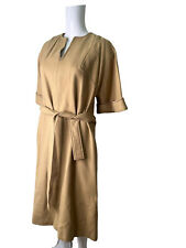 HORROCKSES Wool Dress Size Small Shift Belt 3/4 Sleeve Zip Vintage Womens EU38