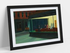 EDWARD HOPPER, NIGHTHAWKS -ART FRAMED POSTER PICTURE PRINT ARTWORK