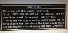 KAWASAKI  Z1B 900 Z900 KZ900 OIL CAUTION WARNING DECAL FOR REAR TAIL SECTION