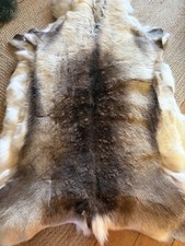 Genuine Reindeer spotty Hide Pelt Rug or Throw natural 