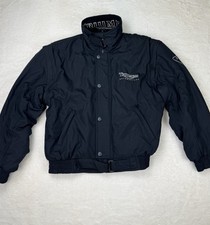 Triumph Motorcycles Textile Jacket Mens Medium Black Zip Off Sleeves Excellent