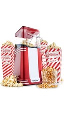 VonShef 13/261 1200W Hot Air Popcorn Machine with 6 Popcorn Boxes - Red