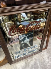Beautiful Vintage Very Large Coca Cola Advertising Wall Mirror Pub Home Minibar