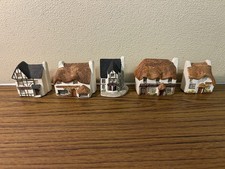 Lot of 5 Vintage Philip Laureston Miniature Houses Ceramic Made in England