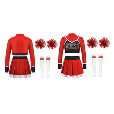 Kids Girl Cheerleading Outfit Competition Costume Performance Set School Skirt