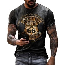 Breathable Men's T-shirt Stretch Short Sleeve Top Printed on the front & back