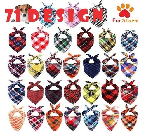 Tartan dog bandana over - dog,