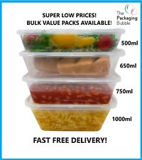 Plastic Food Containers & lids Takeaway Microwave Freezer Safe Storage Boxes