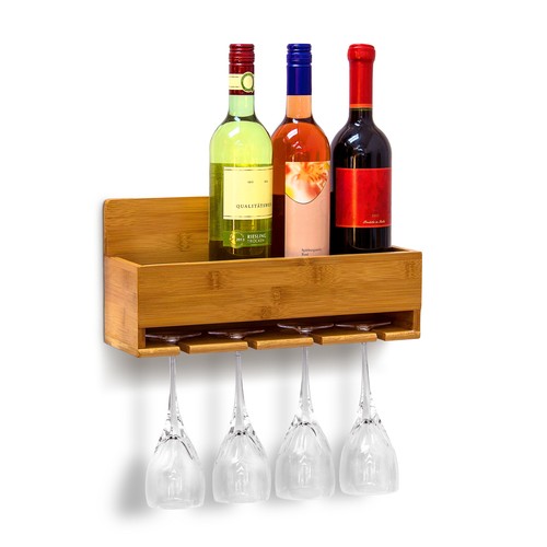 Wall mounted wine shelf - wall-mounted,