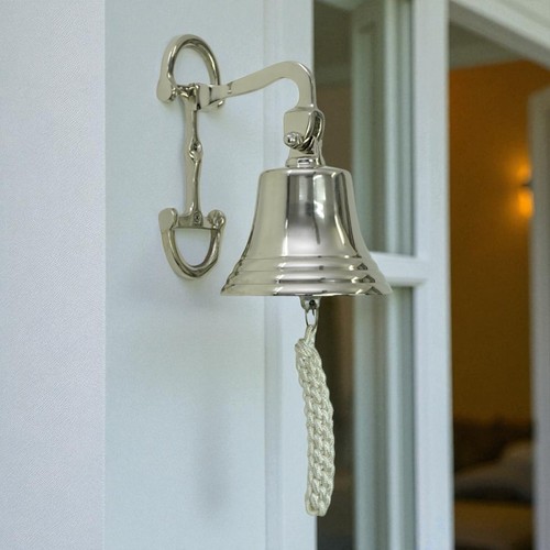 Snaffle bit wall bell nickel - wall,