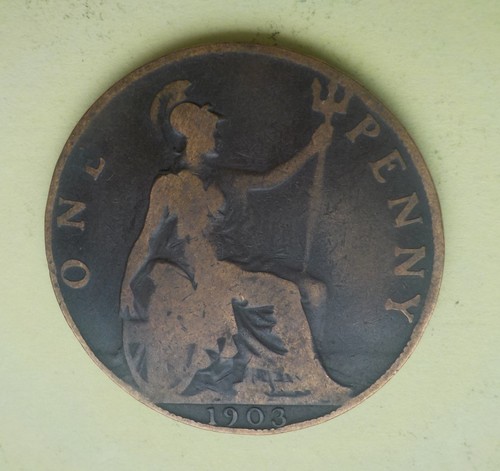 British one penny - x,
