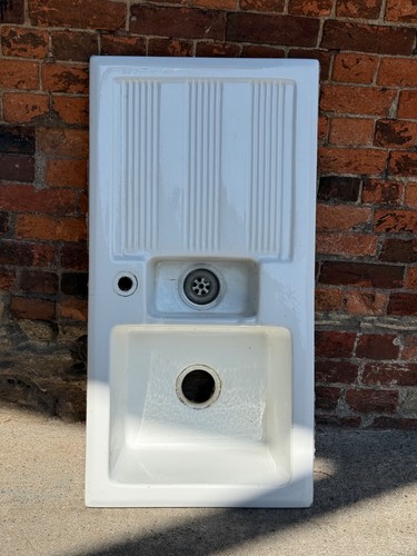 Vintage white vitreous enamel - vitreous,