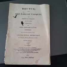 John Howard Payne, 1818 Brutus Or The.. Theatre Script.