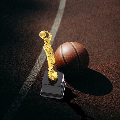 Golden plastic basketball - golden,