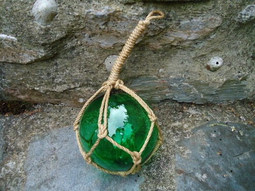 Large green glass fishing - large,
