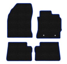 TOYOTA AURIS (2013 on) Fully Tailored Car Floor Mats BLUE TRIM EDGE + 2 Clips