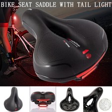 WIDE BIKE BICYCLE GEL EXTRA COMFORT SPORTY SOFT PAD SADDLE SEAT WITH TAIL LIGHT