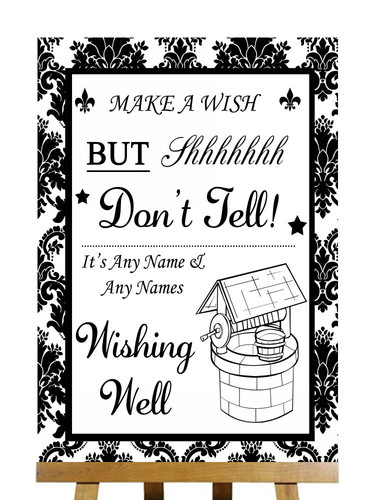Black and white damask wishing - white,