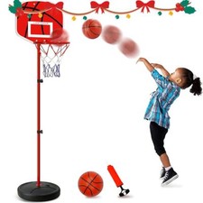 Kid Basketball Hoop Ball Net Adjustable Heigh Stand 1.7m Portable Outdoor Indoor