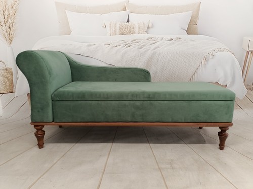 Sage green sofa chaise lounge - green,
