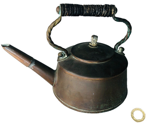 Copper kettle metal metalware - kettle,