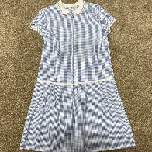 Girls blue gingham school - girls,