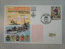 1980 Award of VC - B Warburton-Lee Battle of Narvik RNSC Cover HMS Hardy Cancel