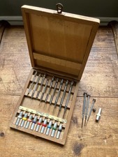 BERGEON Watchmakers Tools Vintage 9 Piece Screwdriver Set Spare Blades Boxed