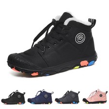 Kids Winter Walking Hiking Ankle Boots Quick Shoelace tie Trainers School Shoes
