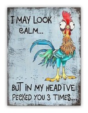 Funny Chicken Aluminium Metal