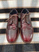 MENS LEATHER BROGUES,BURGUNDY UK 7/EU 41,TOPMAN.