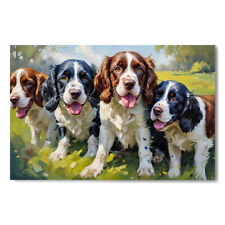English Springer Spaniel Dogs #1 Canvas Print Wall Art Abstract Decor