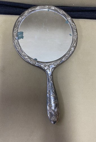 Vintage hand mirror - mirror, silver
