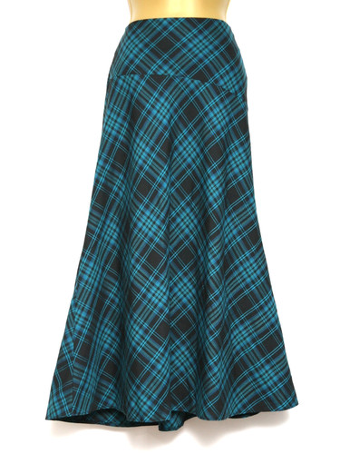 Teal black tartan - teal,