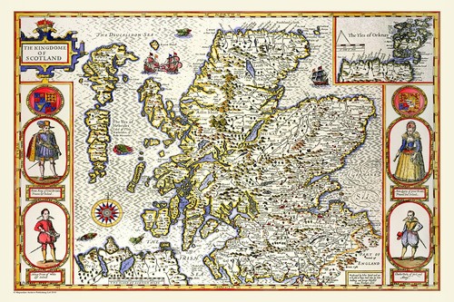 Old map scotland 1611 - of, by