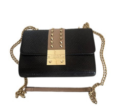 Carvela Cross Body Shoulder Black Beige Gold Studded Bag