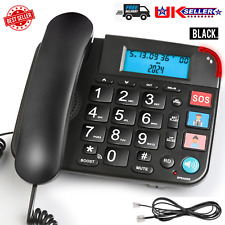 Large Button Landline Corded Phone Home Office Desk Telephone Caller ID Redial