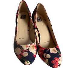 Debenhams Shoes Size 8 Party Cocktail Wedding  Floral Fabric Stiletto Heel