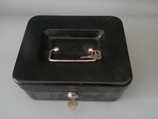 Vintage Black Metal Cash Box