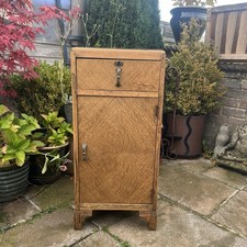 Vintage Herbert Gibbs Light Oak Bedside Cabinet Lampstand Cupboard