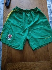 Wales Away Shorts 2008. Large . Original Green Football Champion L.