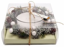 Christmas Wreath Candle Pot