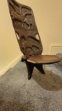 Stunningly Beautiful Unique Hand Carved 2 Piece African Chair Birthing Chair. 