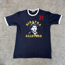 Y2K vintage Ringspun All Stars Frank Sinatra Ratpack 21 Navy T Shirt Size medium