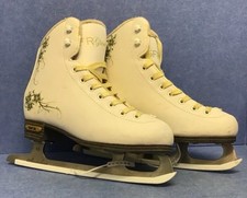 SFR Glitra Girls Ice Skates – White Gold, Size UK 2, Excellent Condition