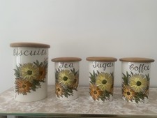 Vintage (1960s) Crown Devon Fieldings set  of 4 Storage Jars