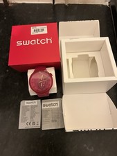 Swatch Unisex Watch Big Bold L-Pink bio Ceramic 47mm Skeleton/transparent Dial