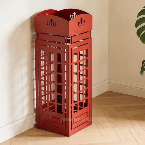 Red metal umbrella stand - red,